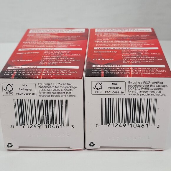LOréal Paris Revitalift Anti-Wrinkle + Firming Eye Cream 0.5 Oz Set of 2 NIB - Picture 5 of 5